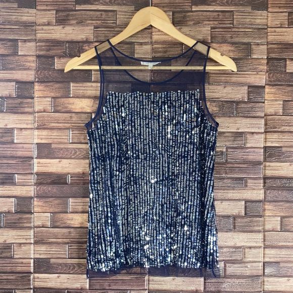 Renzo + Kai sequin mesh illusion tank size XS small - Picture 2 of 10